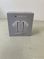 Packaged box of Monster N-Lite 203 Airlinks wireless earbuds showing product graphic and branding on front.