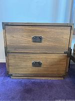 Front view showing both drawers and overall form