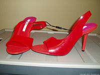 ZARA pink high heel slingback women's shoes, size 8, new with tag showing side profile and sole interior detail