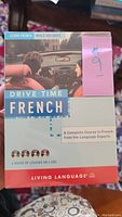 Front view of sealed 'Drive Time French' language course box showing cover image and course details