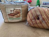 Photo of the comforter set packaging showing brand, series, and set contents