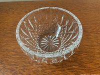 Top view showing intricate cut starburst pattern inside the bowl.