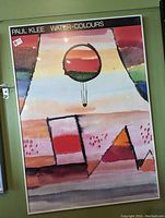 Framed poster featuring Paul Klee's Water-Colours artwork with colorful abstract forms and a black border frame.