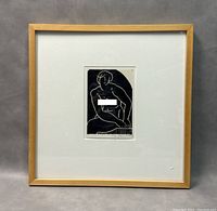 Full view of the framed abstract nude print showing overall condition and presentation.
