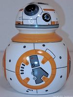 Front view showing full BB-8 body design of the ceramic shaker with detailed paint and trim.