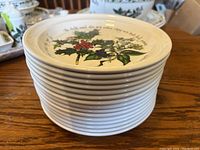 Stack of plates showing design and condition