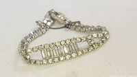 Close-up angled photo of the Kramer rhinestone bracelet showing the design and clasp.