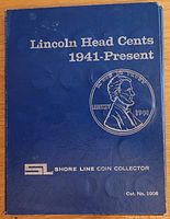 Blue Shore Line Coin Collector album cover titled 'Lincoln Head Cents 1941-Present' Cat. No. 1006