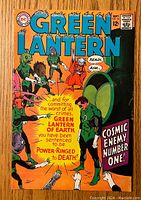 Front cover of vintage Green Lantern #55 comic book showing Green Lantern with aliens and sentencing text