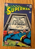 Front cover of Superman comic book #213 showing the main artwork and title.