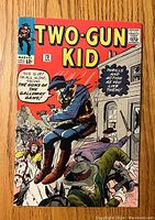 Front cover of Two-Gun Kid #73 comic book showing western action scene with masked rider and text bubbles.