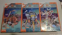 Photo showing three sealed Hexbug VEX Robotics sets, each box displaying a different robotic model on the front.