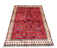 Full top view of the Persian Arak rug showing overall design and borders.