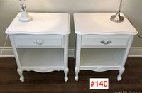 Front view of both nightstands side by side showing overall appearance and matching set