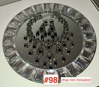 Full view of the vintage costume jewellery necklace with earrings displayed on a circular tray (tray not included).