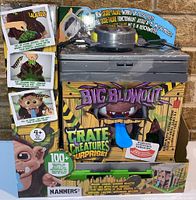 Front view of Crate Creatures Surprise toy box featuring Nanners monster with remote control and promotional details