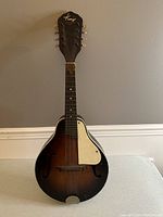 Front view of vintage Kay mandolin showing full body, neck, and headstock with Kay branding.