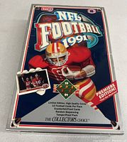 Front of the unopened box showing 'NFL Football 1991' by Upper Deck, Premiere Edition and Collector's Choice logo.