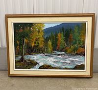 Frontal photo of the framed painting showing the full artwork and frame.