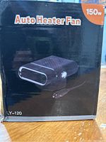Box showing the Auto Heater Fan with 150W power rating and model LY-120.