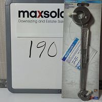 Mastercraft ratcheting stud wrench in original packaging, showing the full wrench and packaging front.