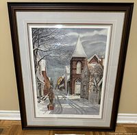 Full frontal view of framed print showing entire artwork and frame