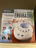Boxed Body Basics Enviraspa sound and aroma therapy device showing front packaging