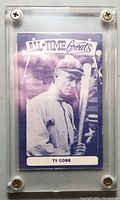 Front of the Ty Cobb All-Time Greats card showing player photo and title.