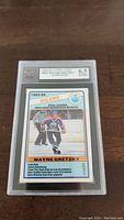 First hockey card showing Wayne Gretzky in Oilers uniform with KSA grade 6.5 label