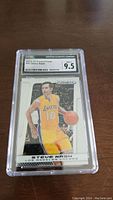 Front view of the graded Steve Nash basketball card in a protective CGC slab.