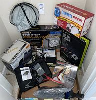 Photo of entire collection showing boxed and loose items arranged in corner