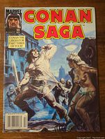 Full front cover of the Conan Saga Volume 1 Number 55 Oct 1991 with colorful illustration of Conan the Liberator part three of four.