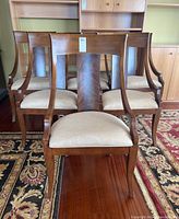Front view of all six chairs grouped together