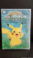 Front cover of sealed Pokemon Journeys The Series DVD showing Pikachu and the title 'The Journey Starts Today'.