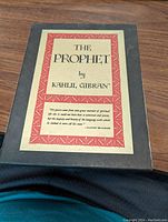 Slipcase with title label for 'The Prophet' by Kahlil Gibran