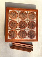 Full view of table top with disassembled legs laid out