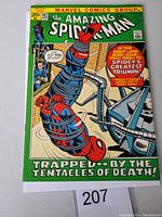 Front cover of The Amazing Spider-Man #107 comic book showing Spider-Man trapped by tentacles.