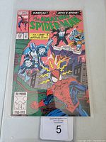 Front cover of Amazing Spider-Man #376 showing Spider-Man in an action scene on cover and X-Men 30 year logo.
