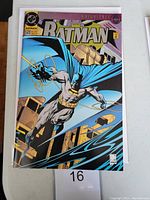 Front cover of Batman #500 comic book with die cut cover showing Batman in action pose and DC Comics logo.