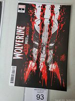 Front cover of Wolverine Black White and Blood #1 variant comic book showing detailed cover art with bloody claw marks.