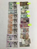Western European banknotes including UK, Portugal, Greece, France, Spain, Italy, Finland
