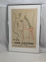 Full front view of framed poster against white cloth backdrop