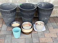 Full view of all planters showing size variety and condition