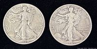 Obverse side of both coins showing dates 1940 and 1941