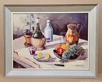 Front view of the Fritz Steinhaufer oil painting showing entire framed artwork laid against a neutral background.