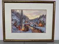 Front view of framed and matted watercolour artwork