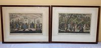 Overall view of two framed prints side by side