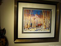 Front view of full framed print showing scene and frame