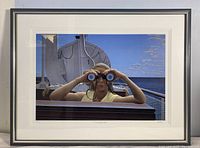 Frontal view of the framed print showing mat and frame