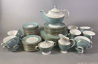 Full set arranged front view showing all pieces